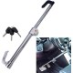 Universal Steering Wheel Brake Lock Anti-theft Retractable Double Hook Car Clutch Pedal Lock Silver