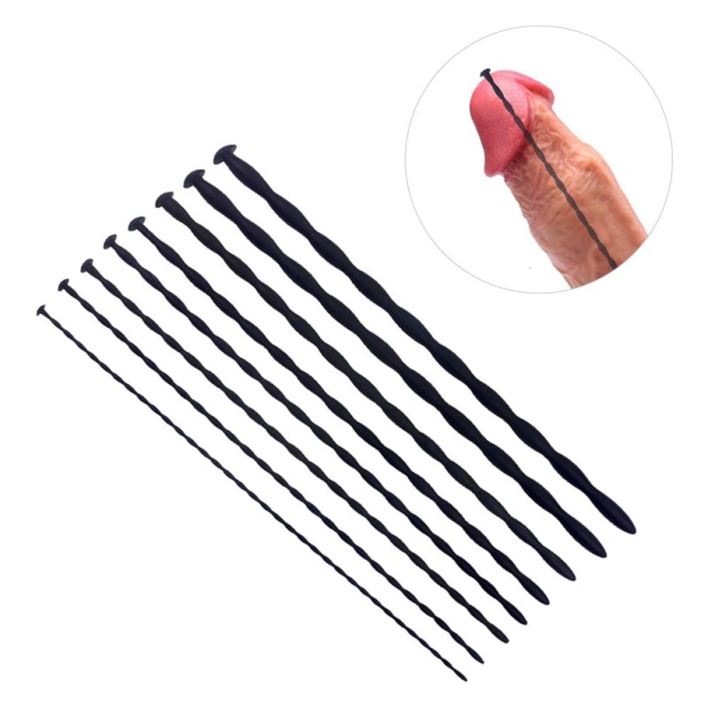 Urethra Probes Silicone Penis Plug Urethra Dilator Beads Set Sex Toys for Men with Different Sizes 3mm Urethra Probes Silicone Penis Plug Urethra Dilator Beads Set Sex Toys for Men with Different Sizes 3mm