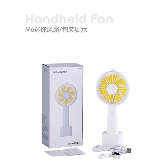 Usb Mini Mute Fans Electric Portable Handheld Household Desktop Electric Fan for Student Office blue