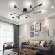 Vintage Wrought Iron Led Ceiling Lamp Living Room Bedroom Lamparas for Home Lighting 6 black