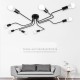 Vintage Wrought Iron Led Ceiling Lamp Living Room Bedroom Lamparas for Home Lighting 8 black