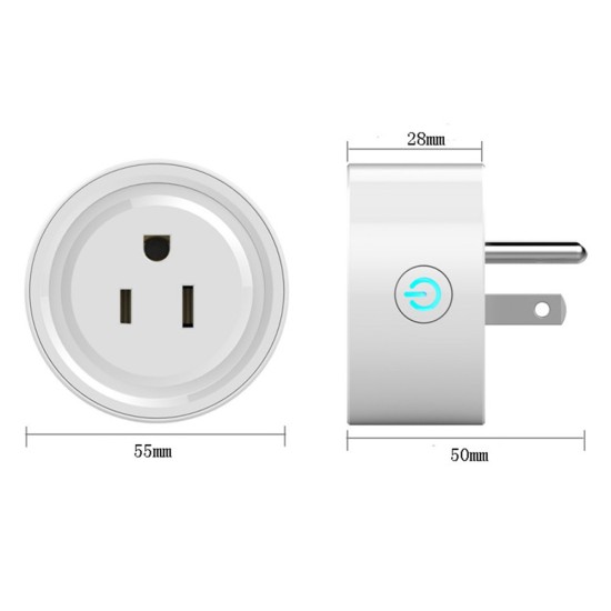 Wifi Smart Socket 16a Ac 100-240v Plug Timing Power Monitor App Voice Control for Alexa US Plug