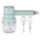 Wireless Electric Food Mixer Mini USB Rechargeable Handheld Egg Beater Baking Hand Mixer Household Kitchen Tools Green