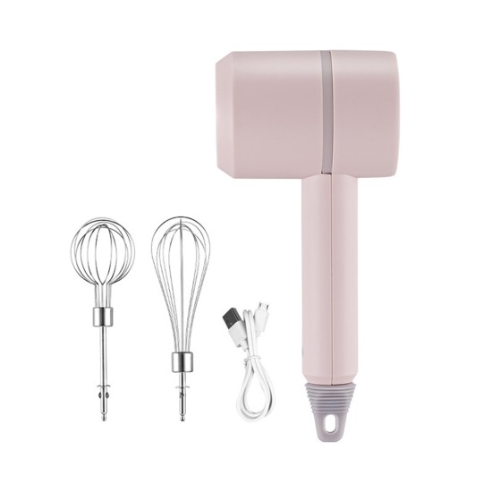 Wireless Electric Food Mixer Mini USB Rechargeable Handheld Egg Beater Baking Hand Mixer Household Kitchen Tools White