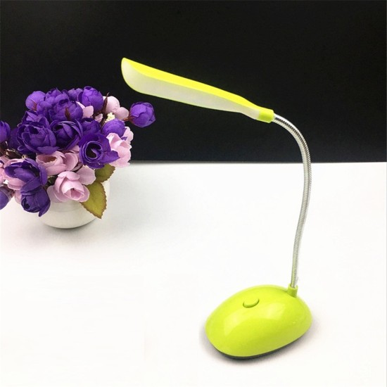 Wireless Led Desk  Lamp Battery Powered 360 Degree Rotation Height Adjustable Flexible Tube Soft Lighting Book Reading Light Green