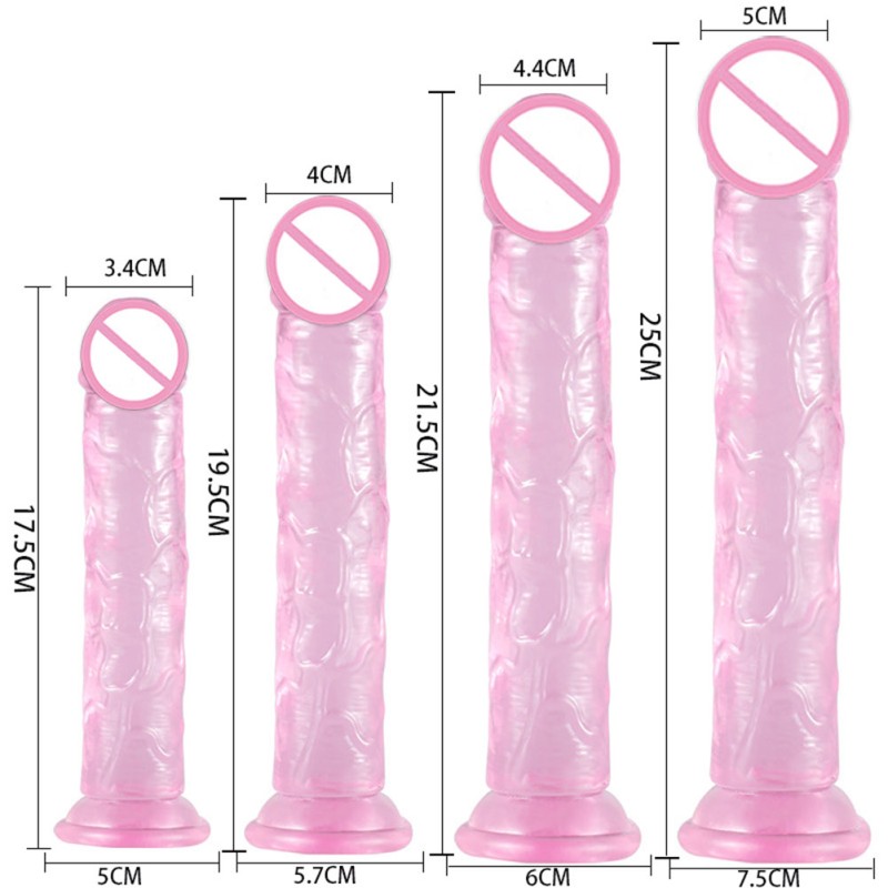 Woman Soft Crystal Dildo With Strong Suction Cup Multi-size G-spot Orgasm Sex Toys Adult Supplies YL21001-S pink small Woman Soft Crystal Dildo With Strong Suction Cup Multi-size G-spot Orgasm Sex Toys Adult Supplies YL21001-S pink small
