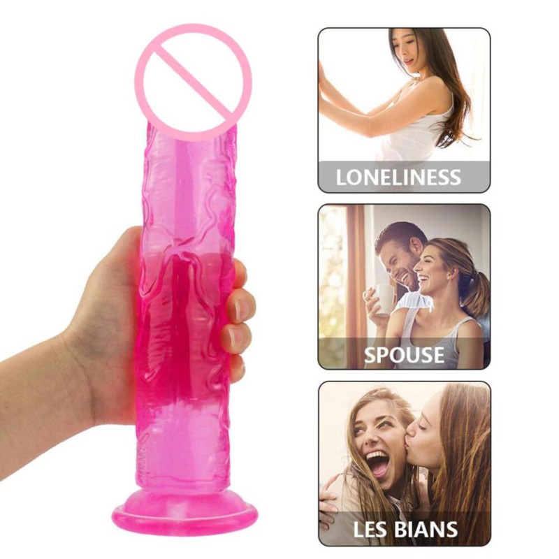 Woman Soft Crystal Dildo With Strong Suction Cup Multi-size G-spot Orgasm Sex Toys Adult Supplies YL21001-S pink small Woman Soft Crystal Dildo With Strong Suction Cup Multi-size G-spot Orgasm Sex Toys Adult Supplies YL21001-S pink small