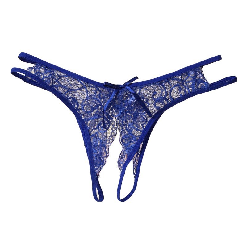 Women Sexy Lace Open Crotch Briefs Ladies Low Waist G-String Sex Game Pantie sapphire_One size Women Sexy Lace Open Crotch Briefs Ladies Low Waist G-String Sex Game Pantie sapphire_One size