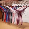 Women's Thong Sexy Sequin Embroidery Transparent Net Yarn Low-waist Underpants With Pearl Massager red_free size Women's Thong Sexy Sequin Embroidery Transparent Net Yarn Low-waist Underpants With Pearl Massager red_free size