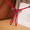 Women's Thong Sexy Sequin Embroidery Transparent Net Yarn Low-waist Underpants With Pearl Massager red_free size Women's Thong Sexy Sequin Embroidery Transparent Net Yarn Low-waist Underpants With Pearl Massager red_free size