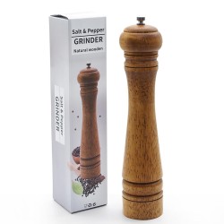 Wood Pepper Mill with Strong Rotating Grinder Kitchen Tools Box Packing 10 inches (boxed)