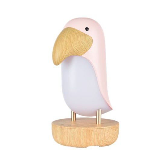 Wooden Bird Night Light USB Charging Stepless Dimming LED Table Lamp with Bluetooth-compatible Speaker