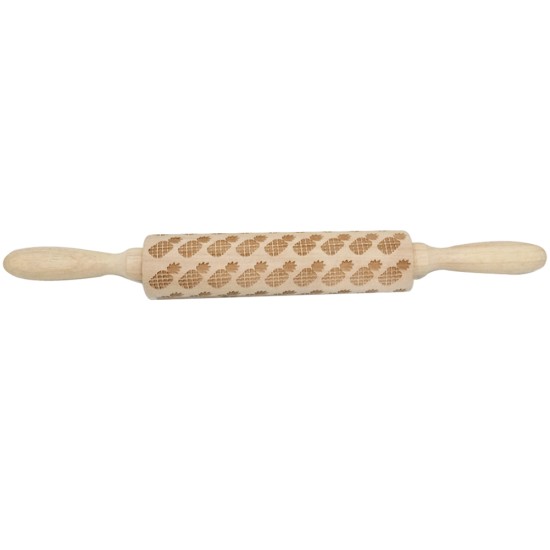 Wooden Christmas Elk Carvings Embossed Rolling Pin Cookie Baking Tool JM01691