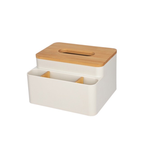 Wooden Rectangle Napkin Organizer Tissue Holder for Hotel Home Table Remote Control Storage Box  apricot