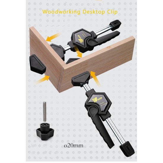 Woodworking Desktop Clip Adjustable Frame Woodworking Fast Fixed Clip Clamp Fixture for Wood Working Benches Uxiliary Tool black