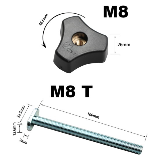 Woodworking Ruter Table T Track Metal Quick Acting Hold Down Clamp Set 1 set of pressure plate