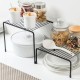 Wrought Iron Storage Rack Kitchen Stackable Seasoning Bowl Finishing Rack Organizer Black L