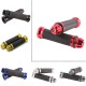 1 Pair Aluminum Motorcycle Handlebar Rubber Gel Hand Grips for Honda Yamaha Suzuki Silver_22mm