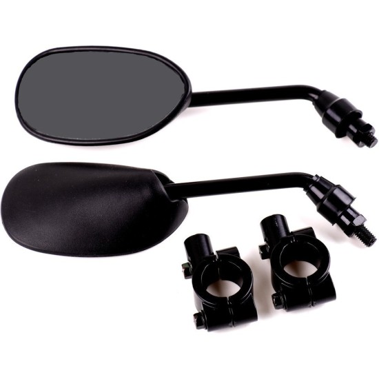 2 Pcs 22MM Motorcycle Rearview Side Mirror with 2 Handle Bar Mount Clamps for Suzuki Yamaha Honda