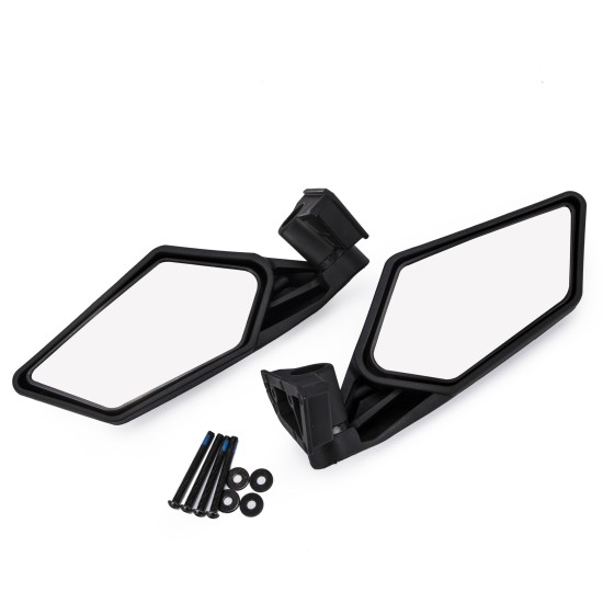 2 Pcs UTV Heavy Duty Rear View Mirror for UTV Polaris RZR Can Am Maverick X3 2017 2018 black