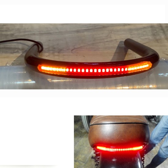 20MM Tube Universal Cafe Racer Seat Frame Hoop Brat Style Loop with LED Brake Turn Singal Light for Honda Yamaha Suzuki 175 curved opening + lamp