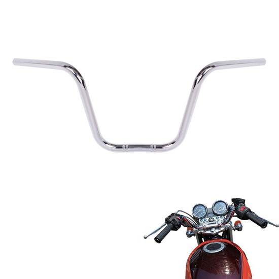 22mm 7/8"  25mm 1" Motorcycle Modified Handlebar for  Honda Kawasaki Suzuki Chopper Bobber Cafe Racer black