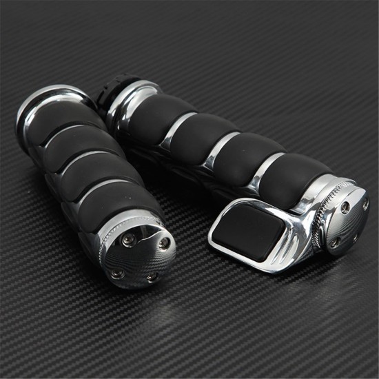 2PCS Motorcycle Handlebar Grips with Throttle Control Non-slip Hand Grip for Motorcycles  Cruisers  22mm