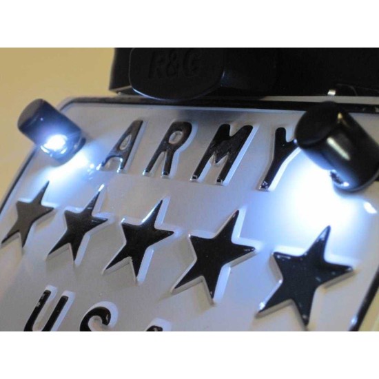 2PCS White Light Motorcycle Screw 5630LED Bolt Lamp Car License Plate Light Universal Use Black