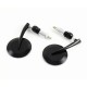 2Pcs Universal Round Retro Motorcycle Handlebar Rear View Mirrors black