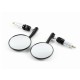 2Pcs Universal Round Retro Motorcycle Handlebar Rear View Mirrors black