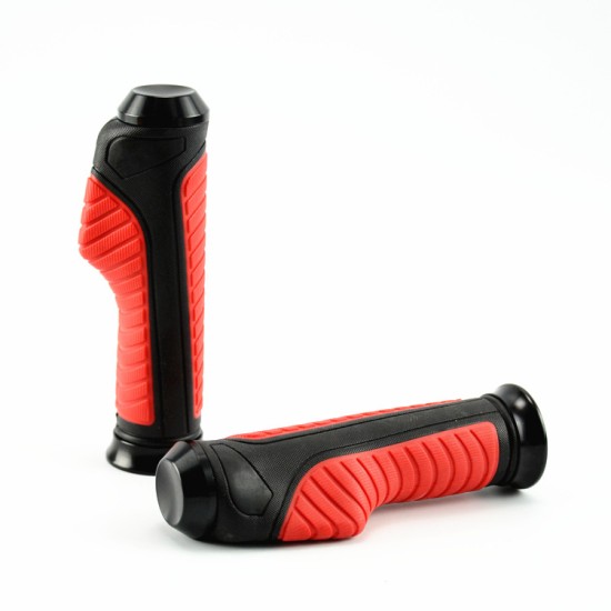 7/8" 22mm Motorcycle Refit Accessories Saving Labor Handlebar Rubber Sleeve with Clip red