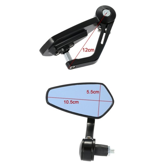 7/8" Handle Bar End Rearview Mirror Motorcycle Rear view Side Mirrors for Honda Yamaha Suzuki Kawasaki Dukati Bmw