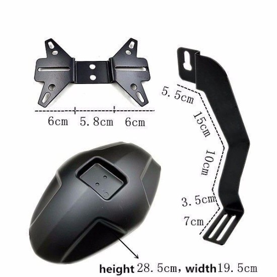 CNC Aluminum Motorcycle Rear Splash Guard Bracket Motorbike Mudguard Case for HONDA GROM MSX125 M3 black