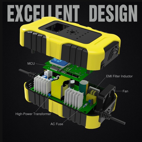 Car Battery Smart Charger 12V 10A 24V 5A 7-stage Automatic Charging EU Plug