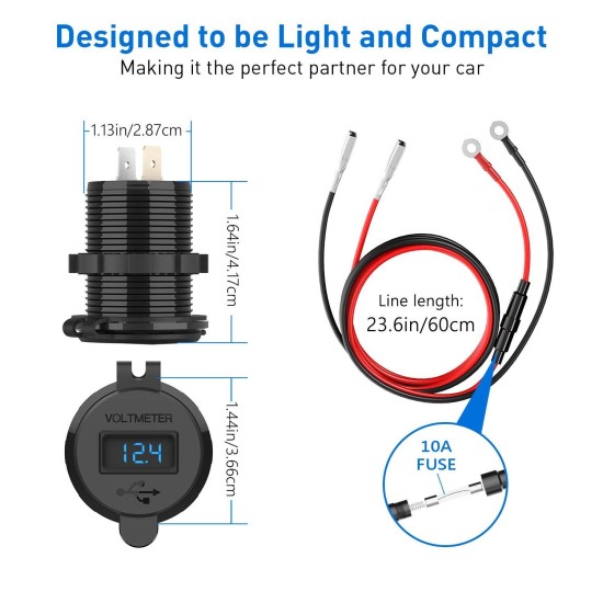 Car Motorcycle Refitted USB Charger Mobile Phone Tablet QC3.0 Metal Quick ChargingIPEH