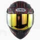 Cool Unisex Double Lens Flip-up Motorcycle Helmet Off-road Safety Helmet Line red with blue lens_XL