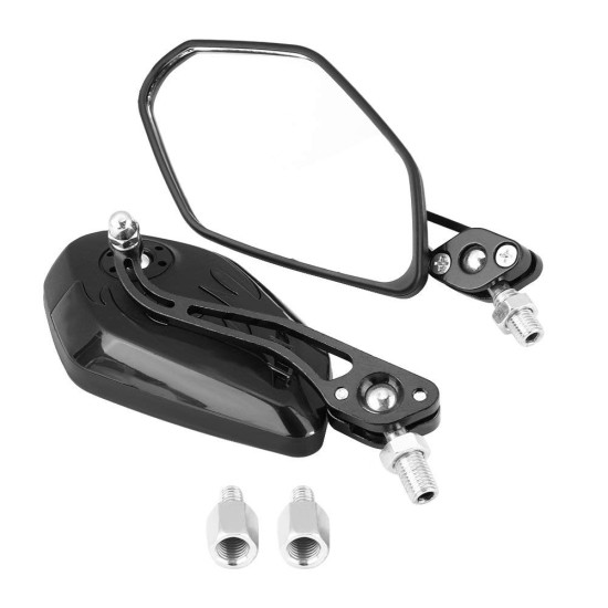 Fashion Motorcycle Refit Rear View Side Rearview Mirrors for Yamaha Suzuki Honda black