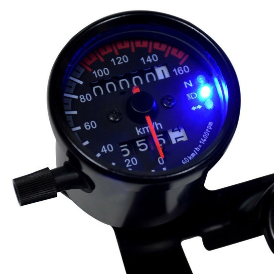 For Honda Cafe Racer Motorcycle Odometer Speedmeter Tachometer LED Speed Meter black