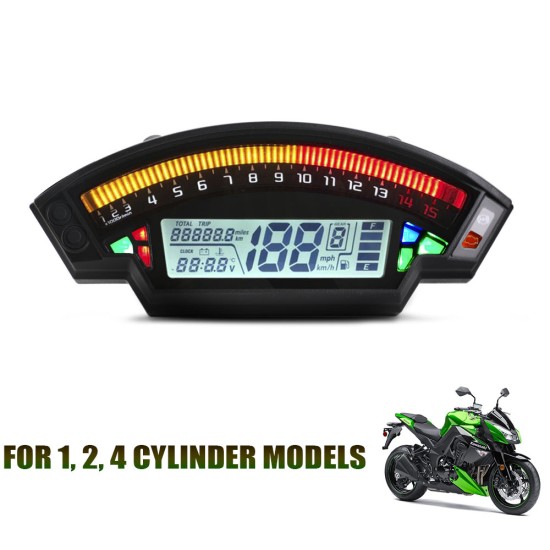 Lcd Display 6 Modes Colors Meter Odometer Speedometer Water Temperature Oil Universal Motorcycle Modified Accessories