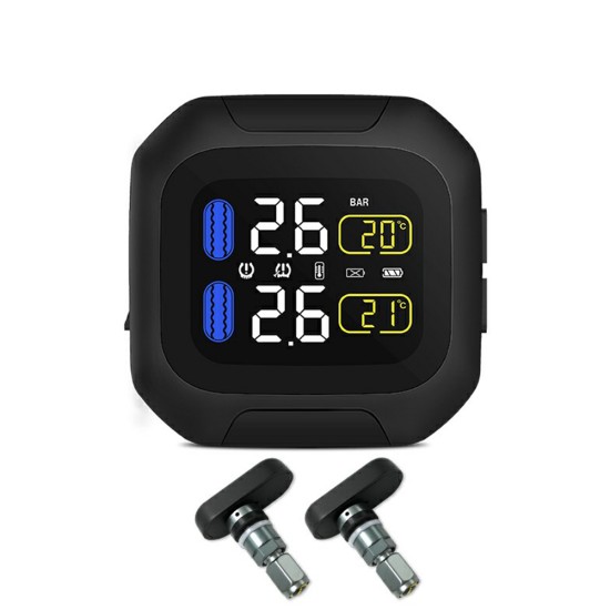 M3 Waterproof Motorcycle Real Time Tire Pressure Monitoring System TPMS Wireless LCD Display black_M3-TH