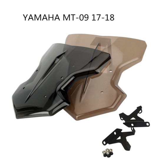 Motorbike Windshield Windscreen For Yamaha MT09 MT-09 FZ09 FZ-09 2017 2018 black