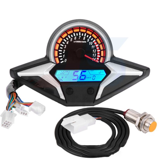 Motorcycle  Led  Lcd  Meter Tachometer Gauge Modified Parts Speedometer Compatible For YCR CBR250 Horizon S Northern Lights Silver + Black