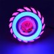 Motorcycle 12V LED Built-in Headlight High Power Flash Head Lamp Refit Assembly-Pink Blue