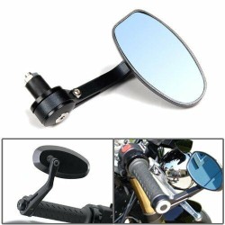 Motorcycle 7/8 inch Handle Bar End Mirrors For HONDA SUZUKI YAMAHA CAFE RACER Black blue mirror