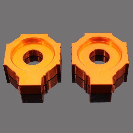 Motorcycle CNC Rear Axle Blocks Chain Adjuster for KTM DUKE125 200 390 Orange