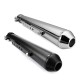 Motorcycle Cafe Racer Exhaust Pipe with Sliding Bracket Matte Black Silver Universal black