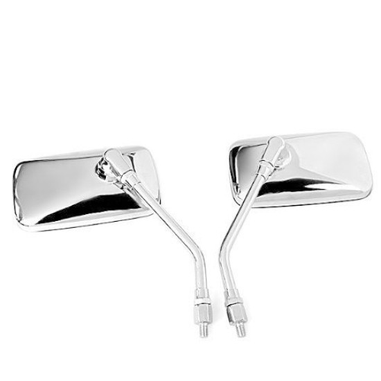 Motorcycle Chrome Rearview Side Mirrors Fashional Cool Square Shape Rear View Mirror