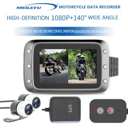 Motorcycle DVR Dash Cam 1080P Full HD Front Rear View Waterproof Motorcycle Camera GPS Logger Recorder Box