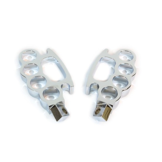 Motorcycle Flying Knuckle Footrests Control Footpegs Foot Pegs Pedal White outside