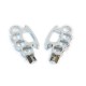 Motorcycle Flying Knuckle Footrests Control Footpegs Foot Pegs Pedal White outside